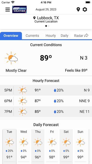 EverythingLubbock Weather Screenshot