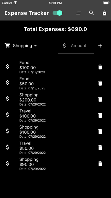 Daily Expenses Calculator Screenshot