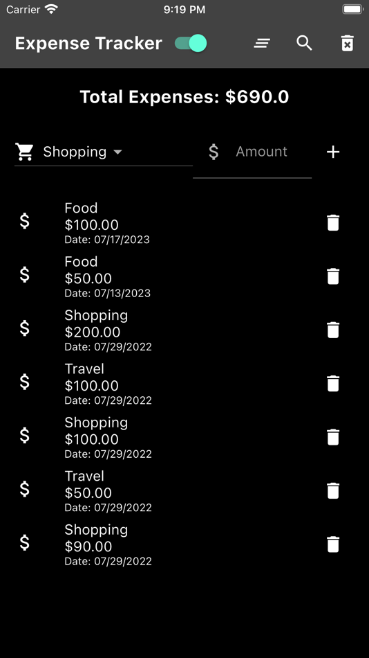 #6. Daily Expenses Calculator (iOS) Podle: MD. NASAR UDDIN REDOY