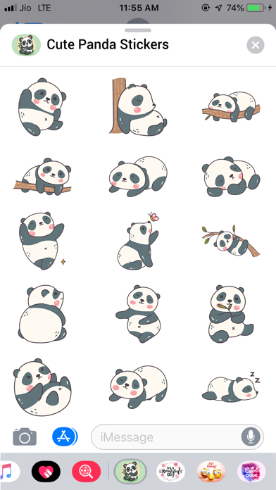 Screenshot #2 pour The Cute Panda Emojis