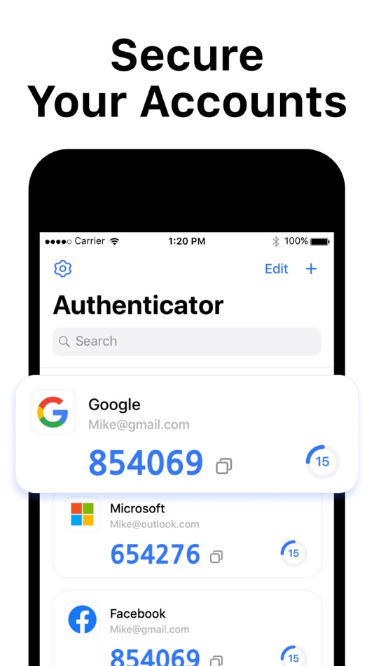 #1. Authenticator App ' (iOS) 由: 维倩 李