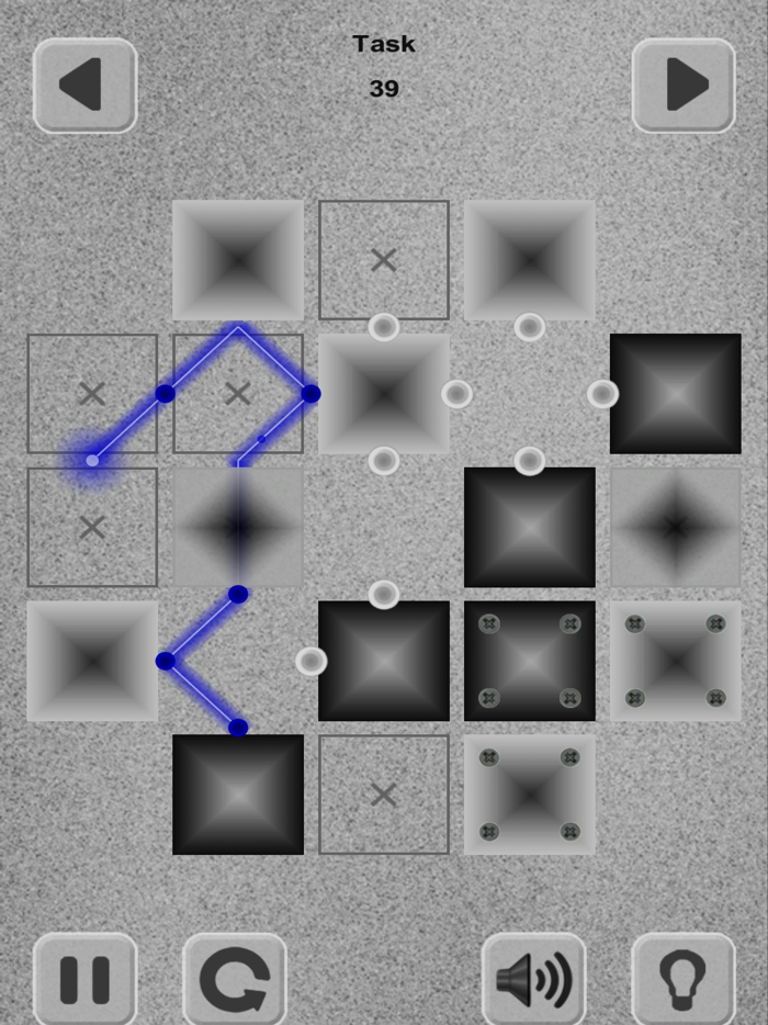 Lazers Puzzle. Colored rays