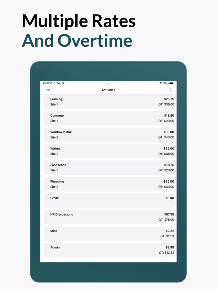 Timesheet and Activity Log