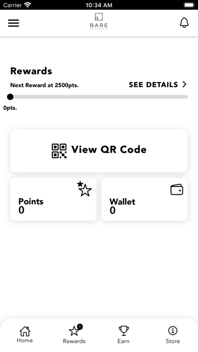 Bare Aesthetic Medspa Rewards Screenshot