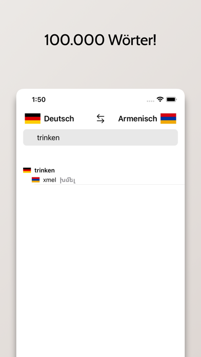Armenisch-Deutsch Wörterbuch Screenshot