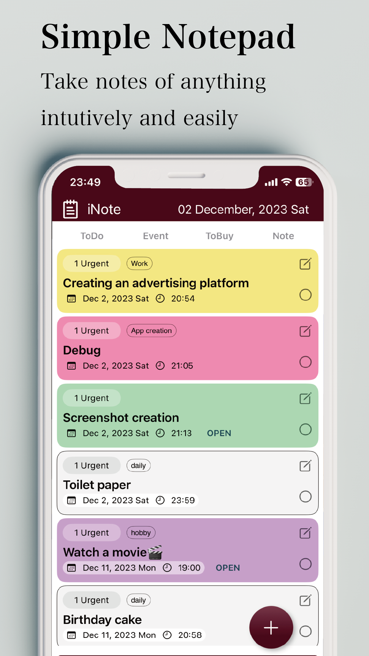 iNote:Color sticky note memo