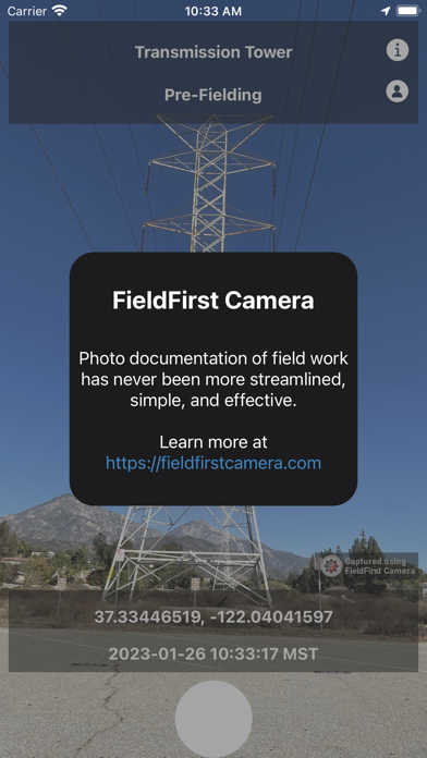 FieldFirst Camera Screenshot