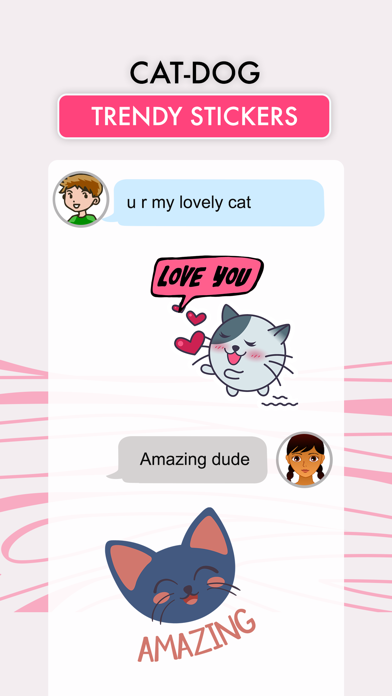 Cat Dog Static Stickers Screenshot