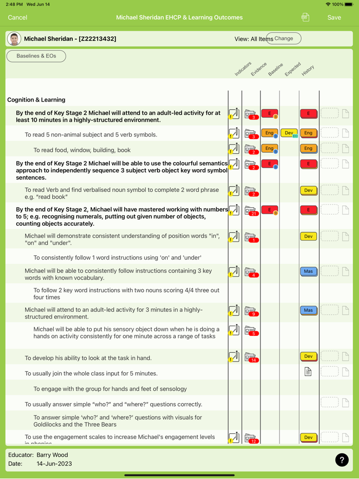 Evidence for Learning