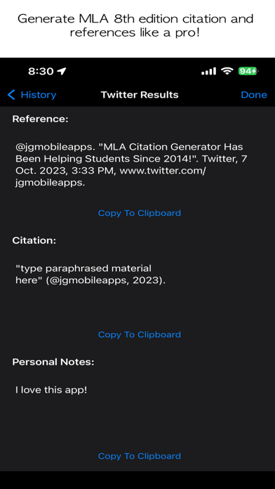MLA Citation Generator Screenshot