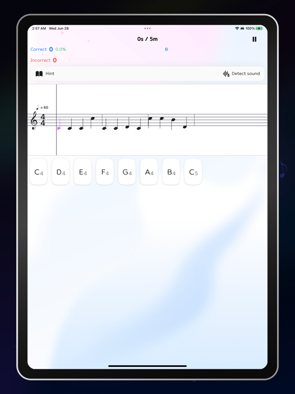 Mewbie - scale tuner & trainer iPad screenshot 2 - Music app