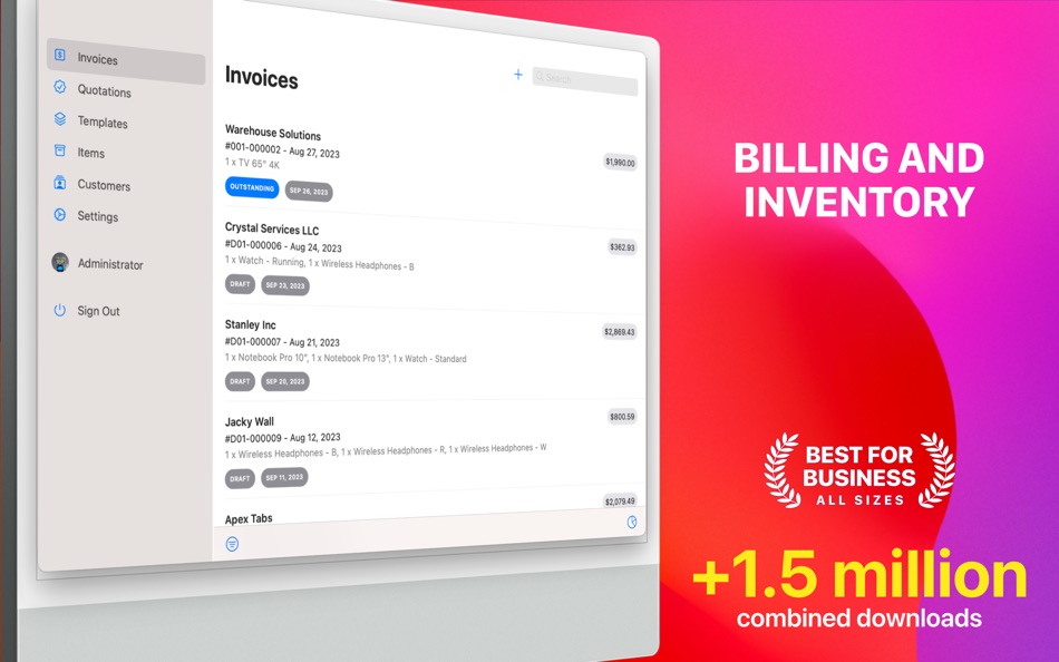 Invoice for Business - 17.70 - (macOS)