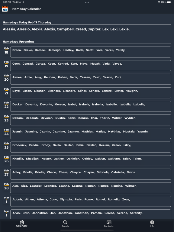 Screenshot #4 pour Namedays Calendar
