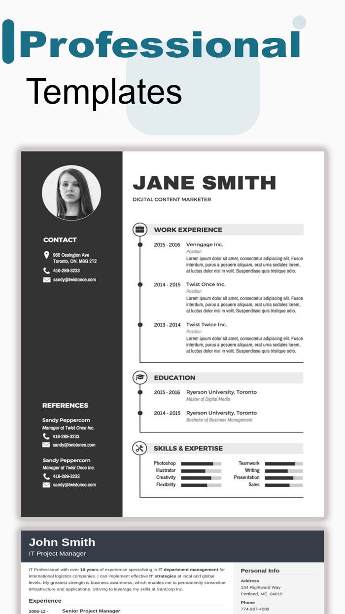 Professional ResumeCV  Builder