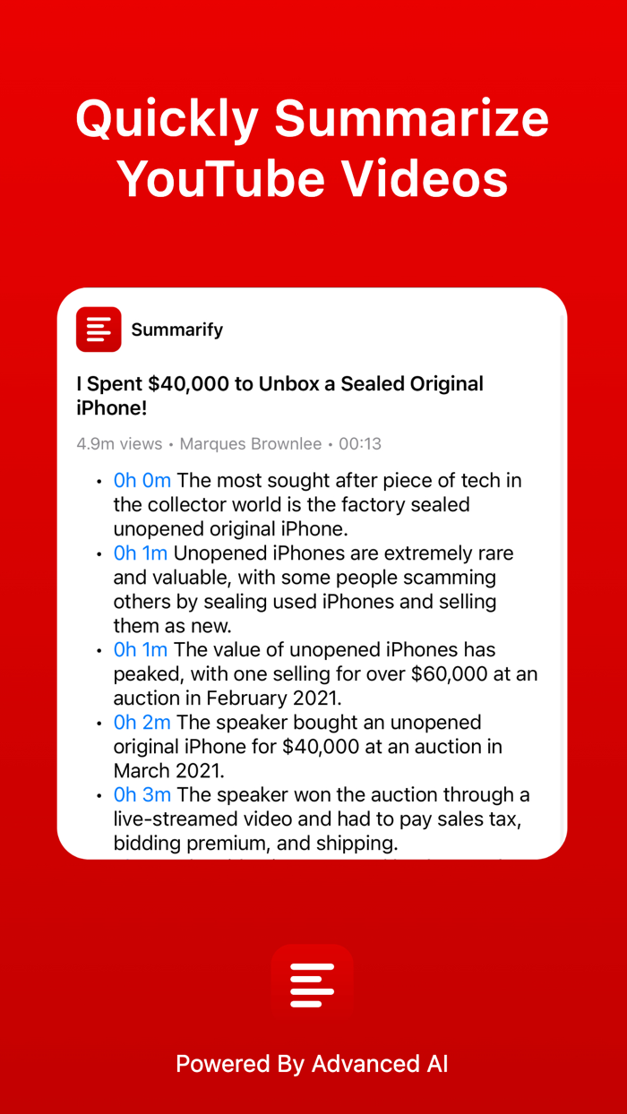 Summarify AI For YouTube