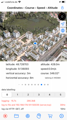 SensorLog screenshot 2
