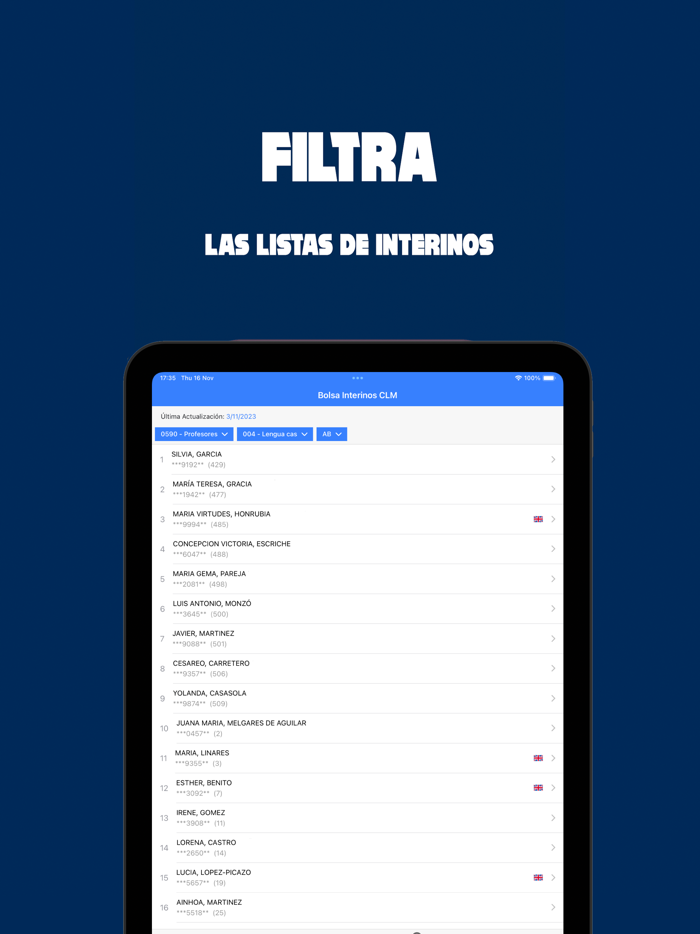 Bolsa Educación Interinos CLM