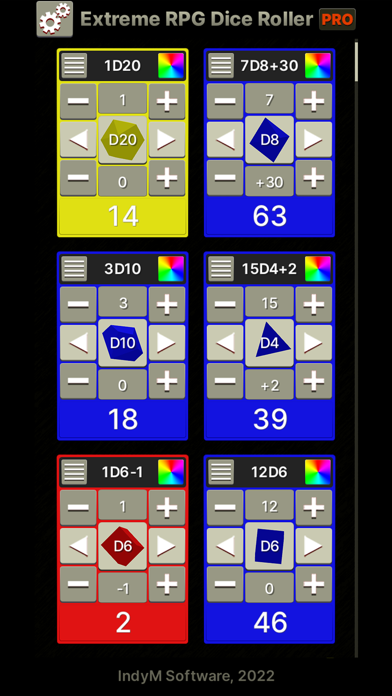 Extreme RPG Dice Roller Screenshot