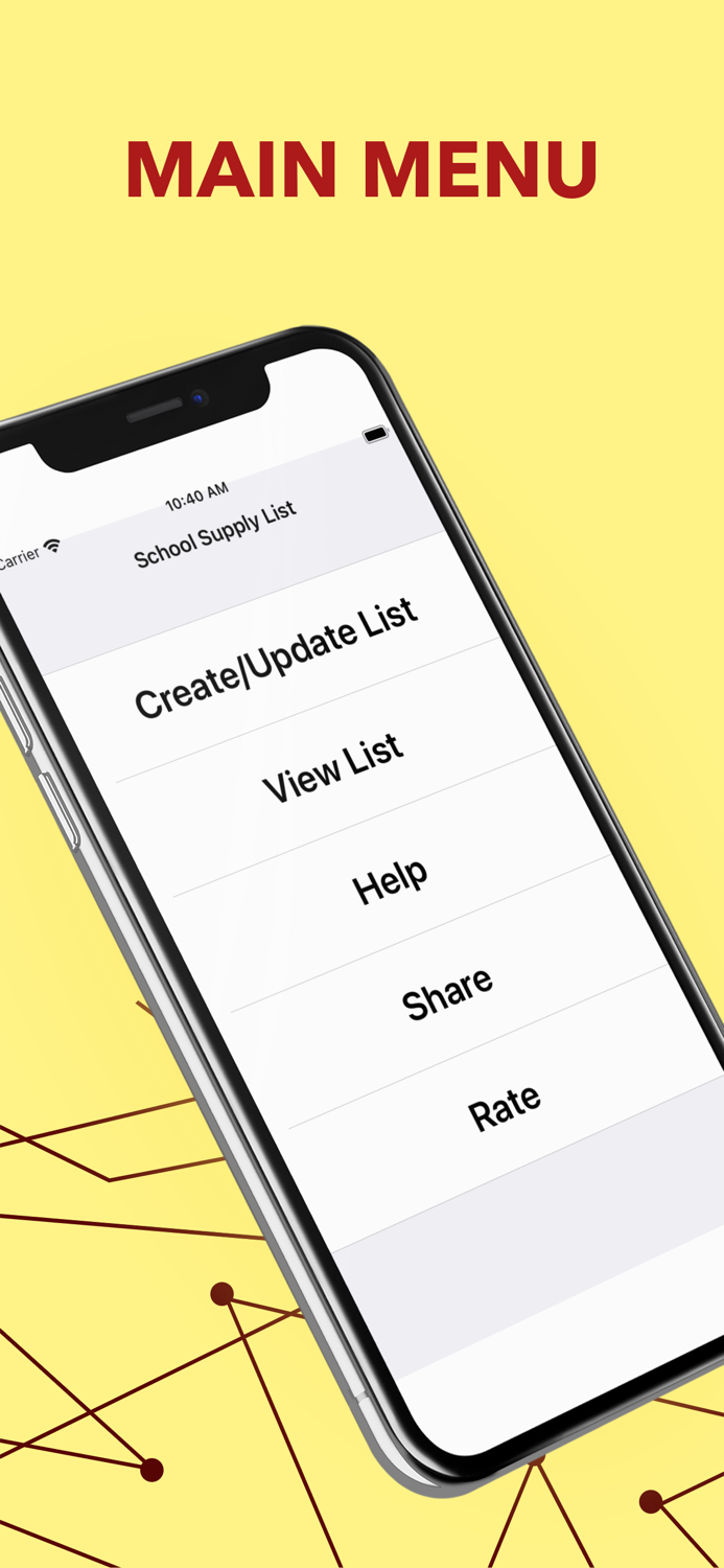 Back to School Supply List
