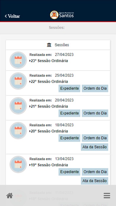 Câmara Municipal de Santos Screenshot