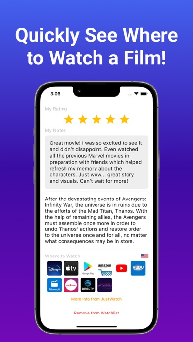 MyWatchlist: Movies & TV Shows Screenshot