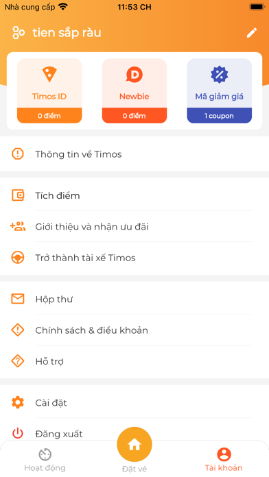 Timos - Đặt xe trực tuyến Screenshot
