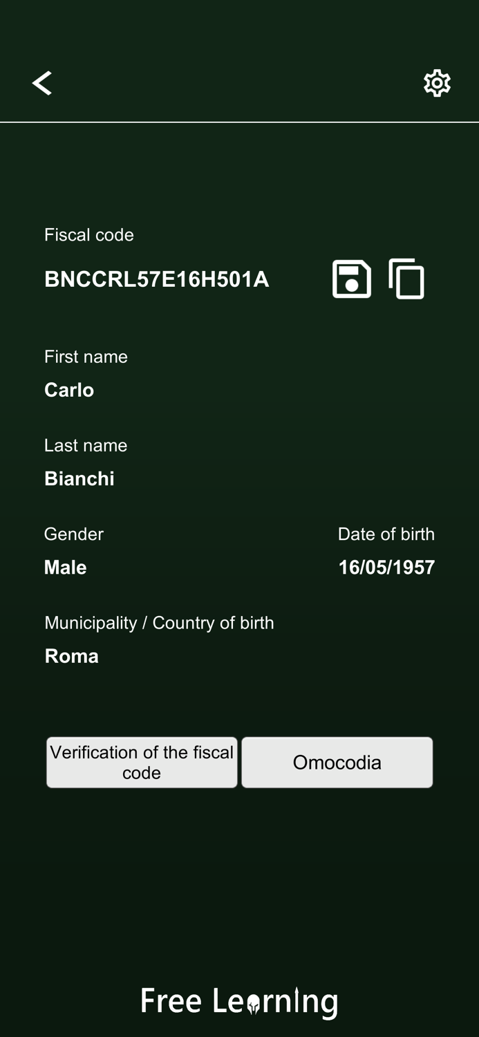 Calculate Italian fiscal code
