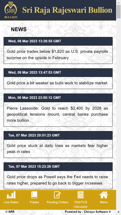 SRR Bullion Screenshot