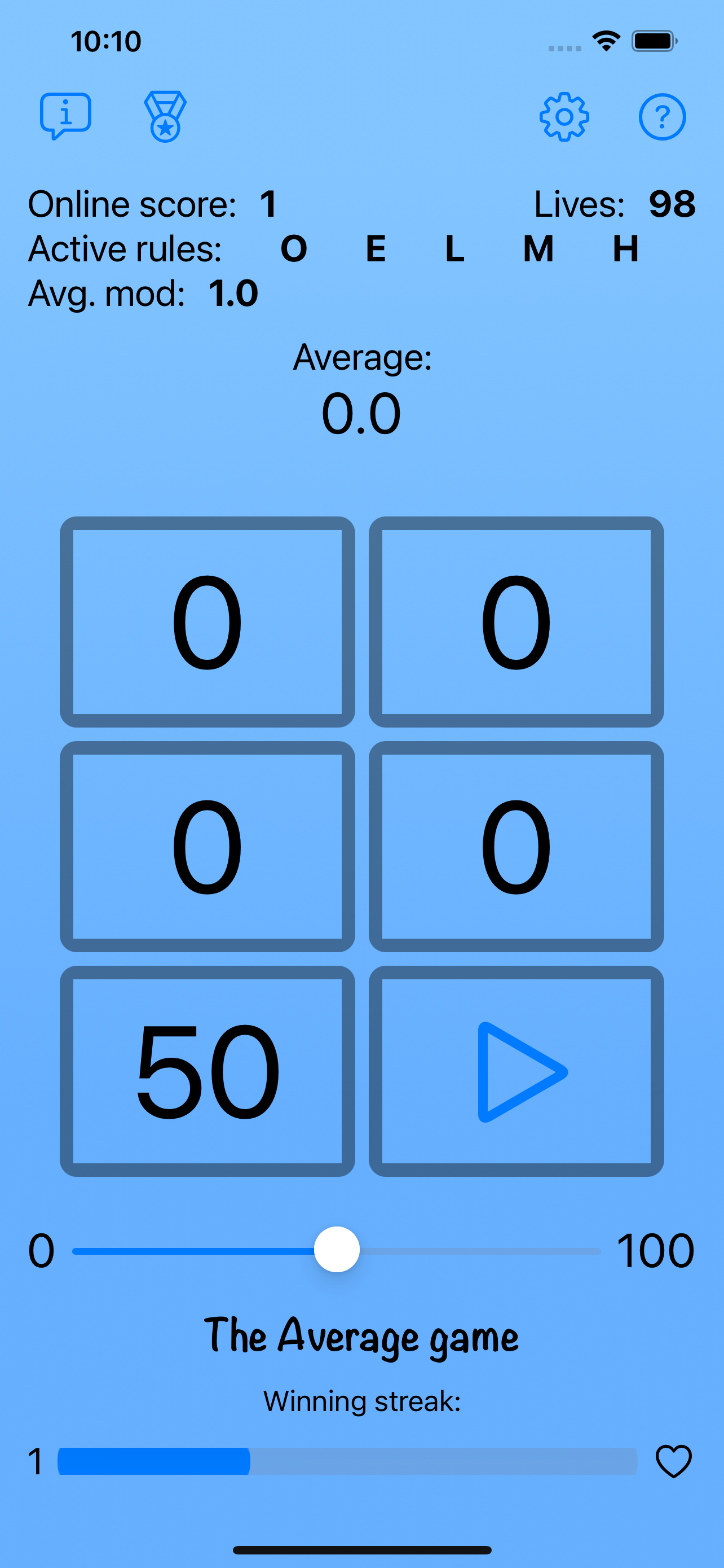The Average game