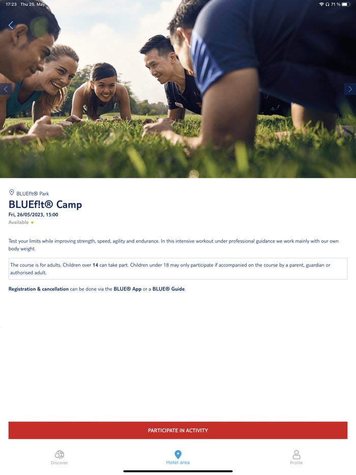 BLUE App - holiday planner