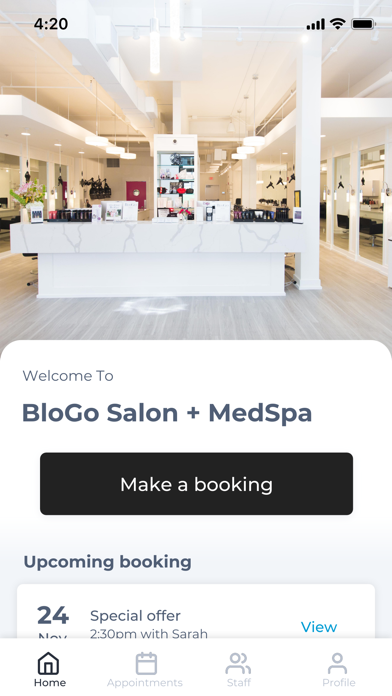 BloGo Salon + MedSpa Screenshot 1 - AppWisp.com BloGo Salon + MedSpa Screenshot 1 - AppWisp.com