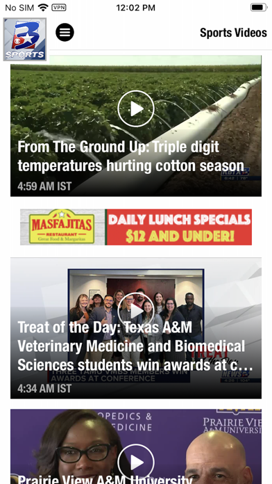 KBTX News 3 Sports Screenshot