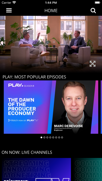 PLAY TV Streamed by Brightcove Screenshot
