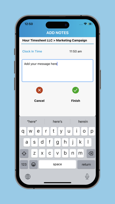 Hour Timesheet Mobile© Screenshot