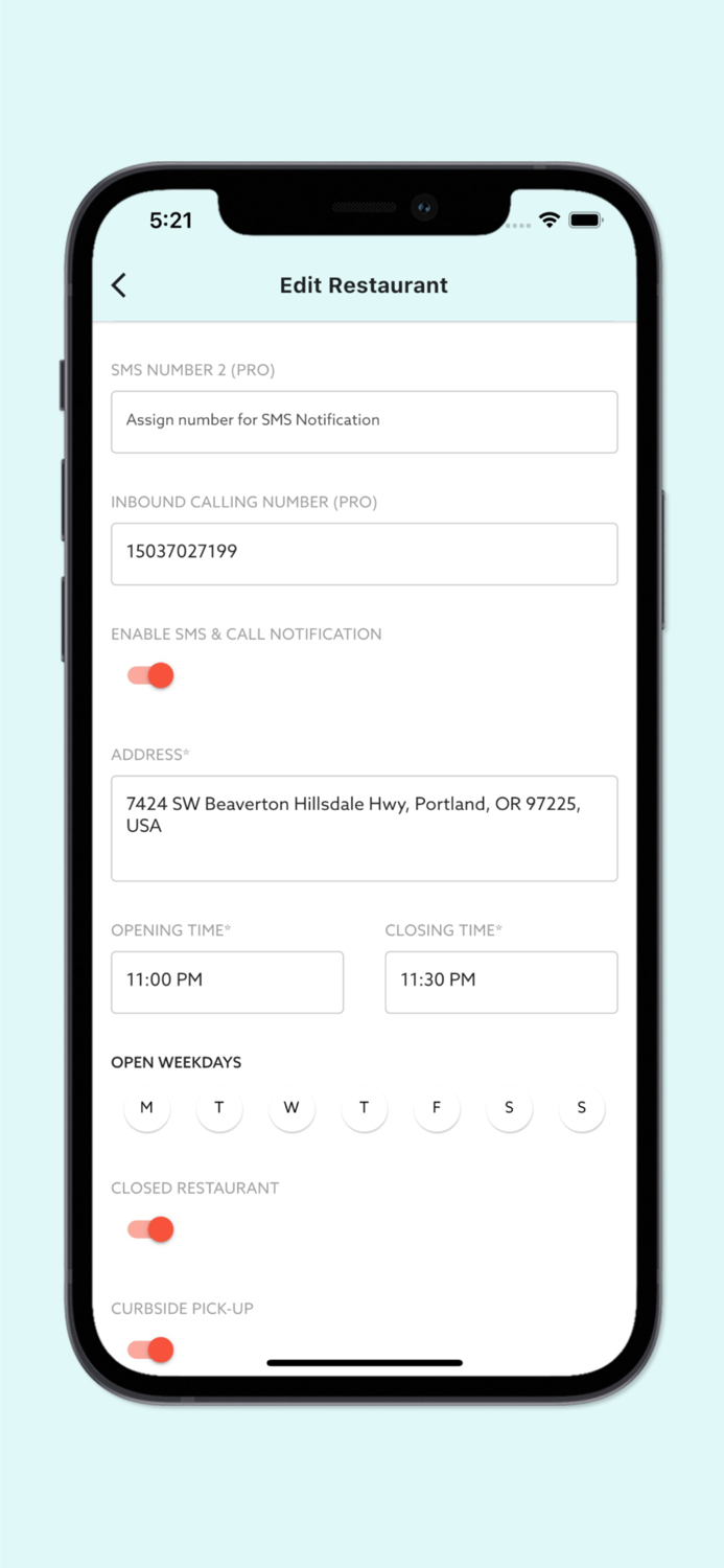 DinnerStar for Managers