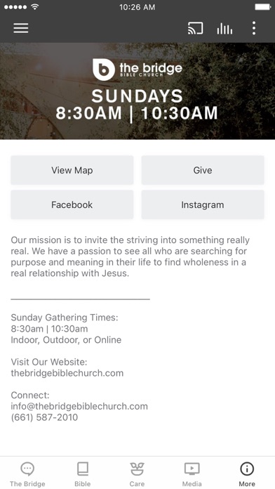 The Bridge Bible Church App Screenshot