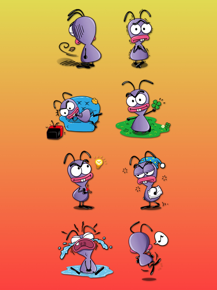 Cute Cockroach Stickers