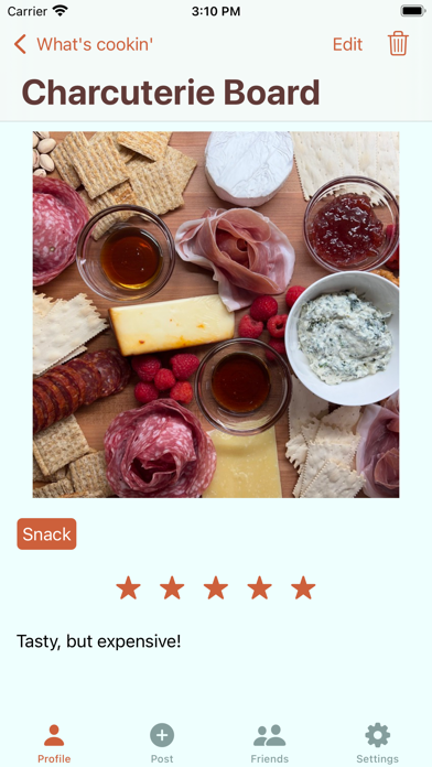 Sauté - Food Journal Screenshot