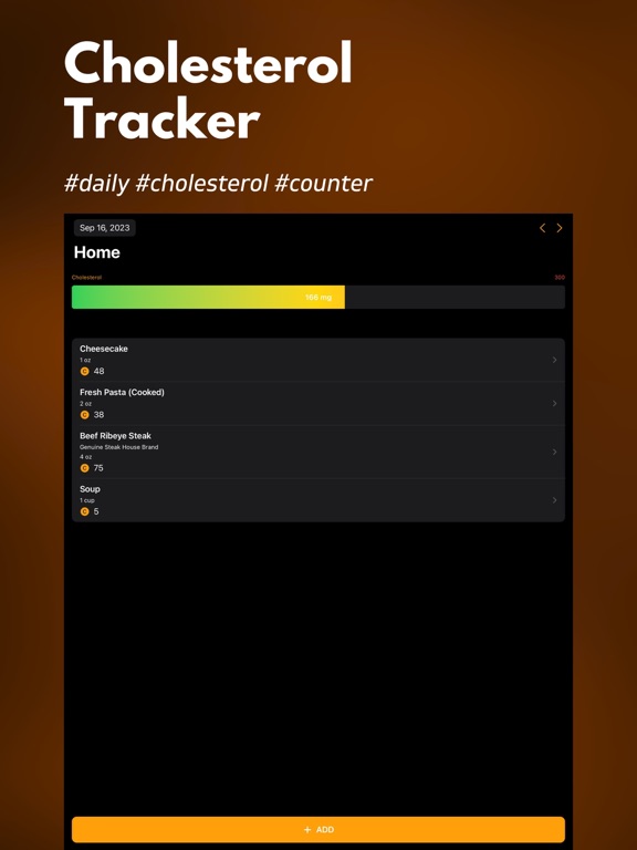 Cholesterol Tracker+ iPad screenshot 1 - Medical app