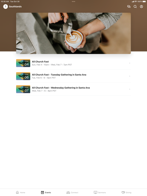 Southlands Church Santa Ana iPad screenshot 2 - Education app