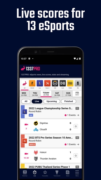 1337PRO: eSport Scores & Stats Screenshot
