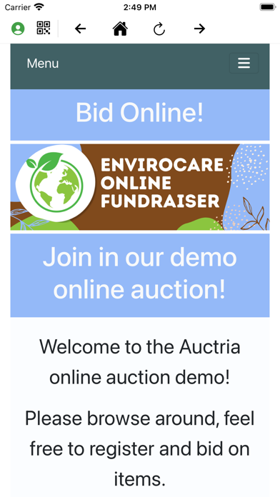 Auctria Mobile Bidding Screenshot