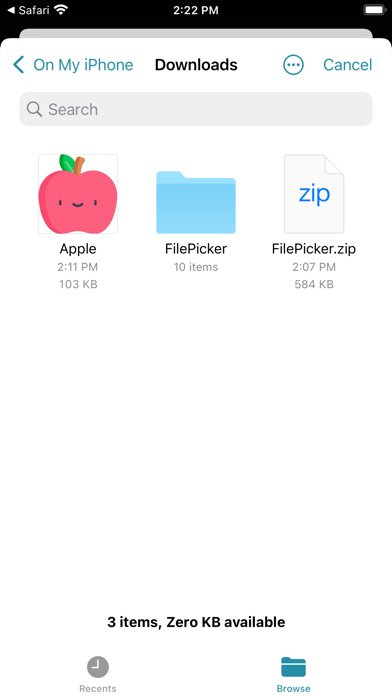 File Picker Screenshot