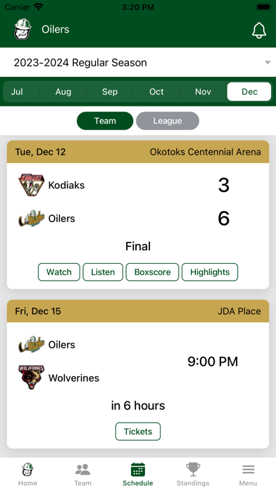 Okotoks Oilers Screenshot