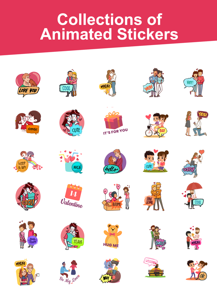 Animated Couple Love Stickers