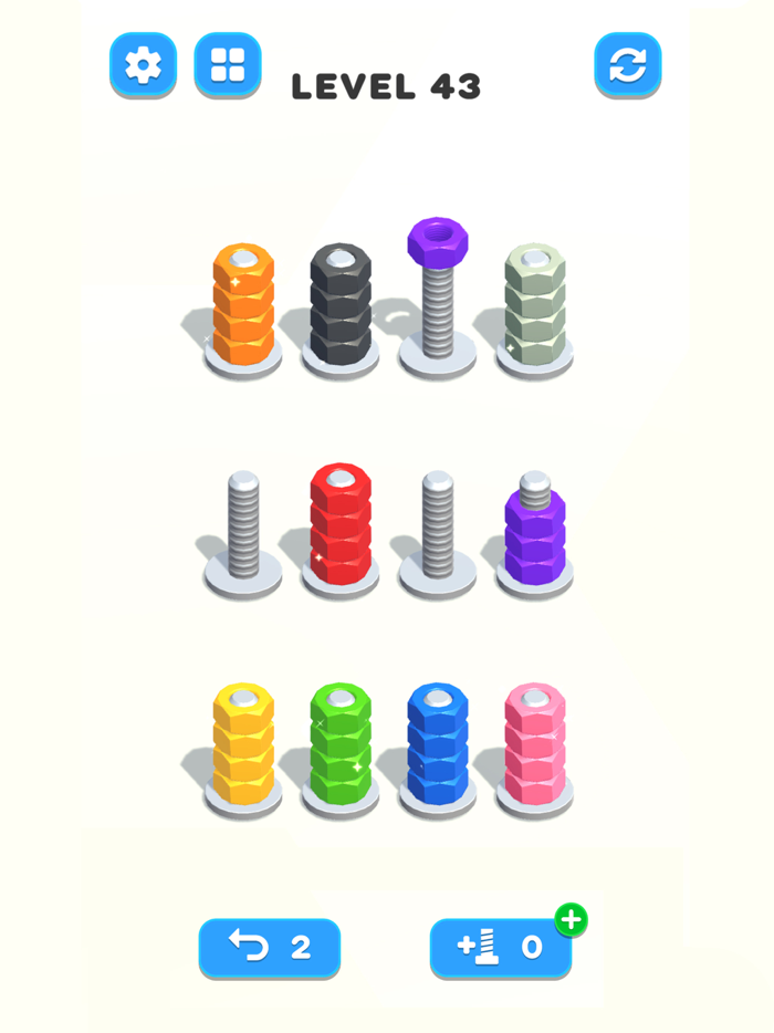 Nuts and Bolts Color Screw Sort