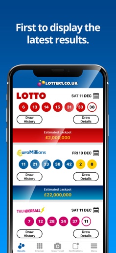 National Lottery Results screenshot