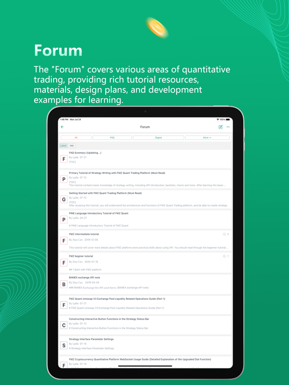FMZ Quant iPad screenshot 7 - Finance app