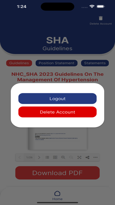 SHA Guidelines Screenshot