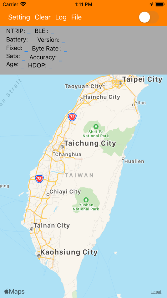#1. BluetoothLE RTK (iOS) By: Navisys Technology Corp.